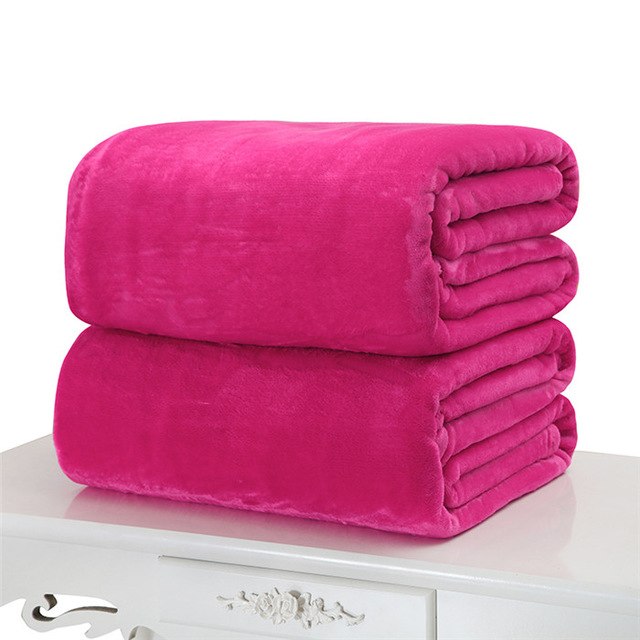 Solid Color Flannel Blanket Air/Sofa/Bedding
